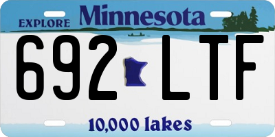 MN license plate 692LTF