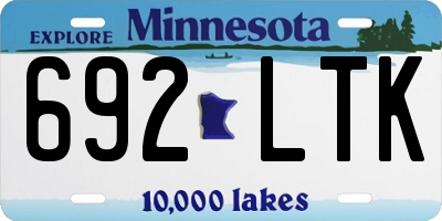 MN license plate 692LTK