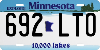 MN license plate 692LTO