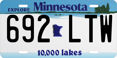 MN license plate 692LTW