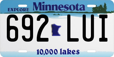 MN license plate 692LUI