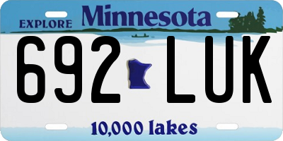 MN license plate 692LUK