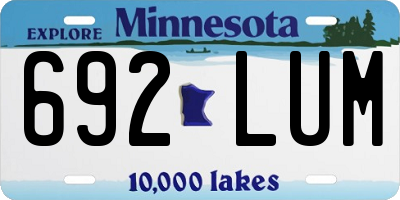 MN license plate 692LUM