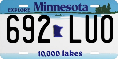 MN license plate 692LUO