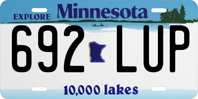 MN license plate 692LUP