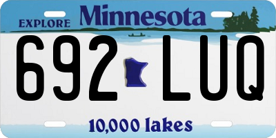 MN license plate 692LUQ