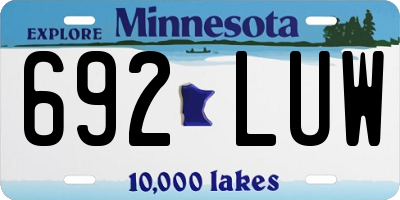 MN license plate 692LUW