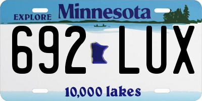 MN license plate 692LUX