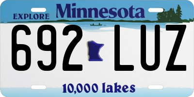 MN license plate 692LUZ