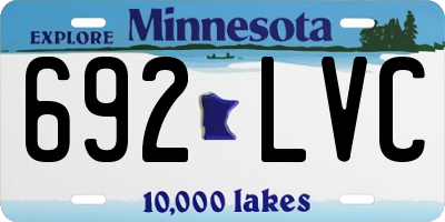 MN license plate 692LVC