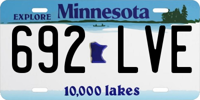 MN license plate 692LVE