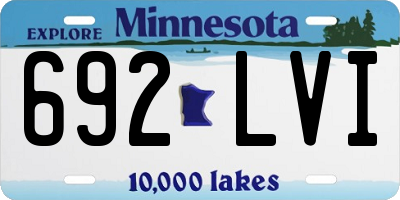 MN license plate 692LVI