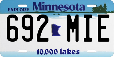 MN license plate 692MIE