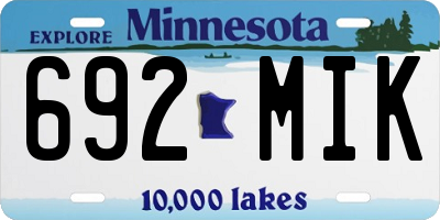 MN license plate 692MIK