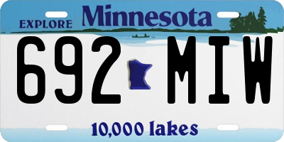 MN license plate 692MIW