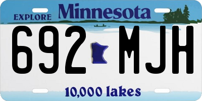 MN license plate 692MJH