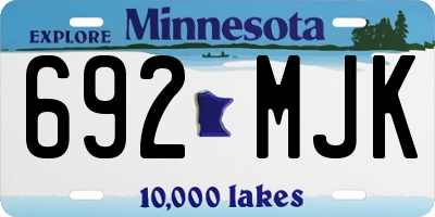 MN license plate 692MJK