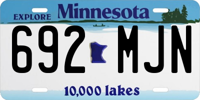 MN license plate 692MJN