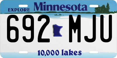 MN license plate 692MJU