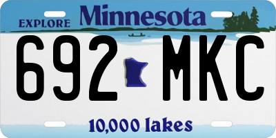 MN license plate 692MKC