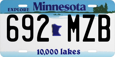 MN license plate 692MZB