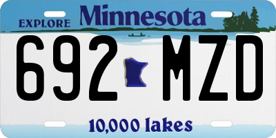 MN license plate 692MZD