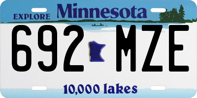 MN license plate 692MZE