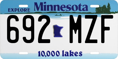 MN license plate 692MZF