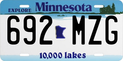 MN license plate 692MZG