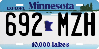 MN license plate 692MZH