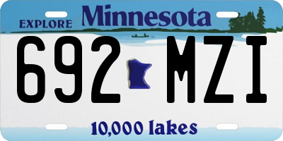 MN license plate 692MZI