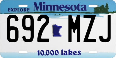 MN license plate 692MZJ