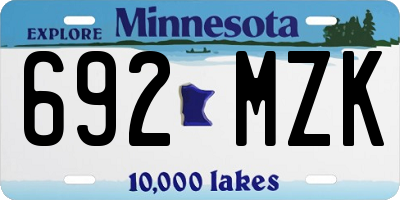 MN license plate 692MZK
