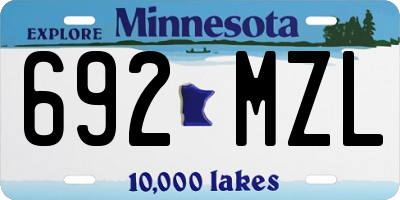 MN license plate 692MZL
