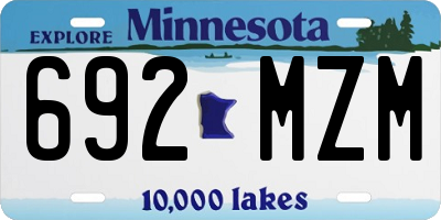 MN license plate 692MZM