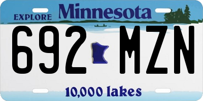 MN license plate 692MZN