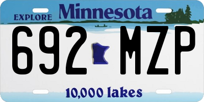 MN license plate 692MZP