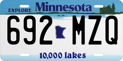 MN license plate 692MZQ