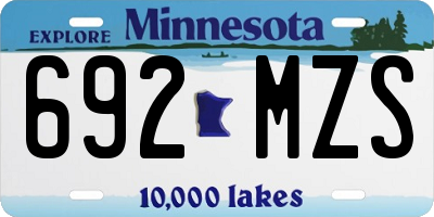 MN license plate 692MZS