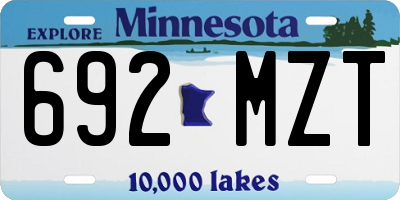 MN license plate 692MZT