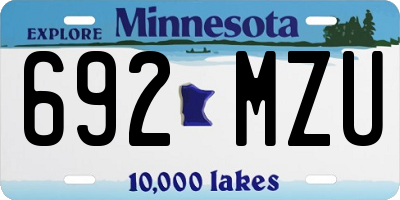 MN license plate 692MZU