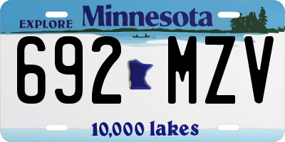 MN license plate 692MZV