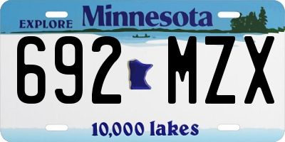 MN license plate 692MZX