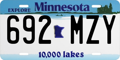 MN license plate 692MZY