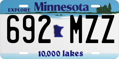 MN license plate 692MZZ