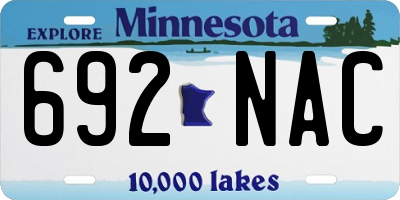 MN license plate 692NAC