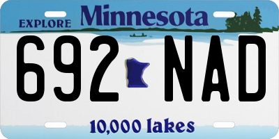 MN license plate 692NAD