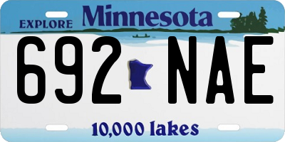 MN license plate 692NAE