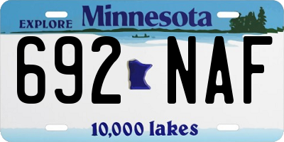 MN license plate 692NAF