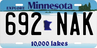 MN license plate 692NAK